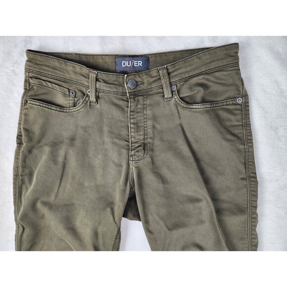 DU/ER Pants Men 31x32 Brown/Green N2X Slim Fit Tapered Stretch Chino Nature DUER - Picture 2 of 16